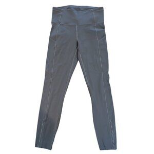 lululemon Fast and Free 7/8 Tights Size 6 Grey Lightweight Nulux Fabric